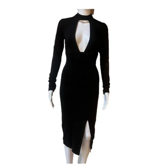 Midi Black Bodycon Dress By Charlotte Russe Size Xs Made In The Usa | Color: Black | Size: Xs | Nahlz08's Closet